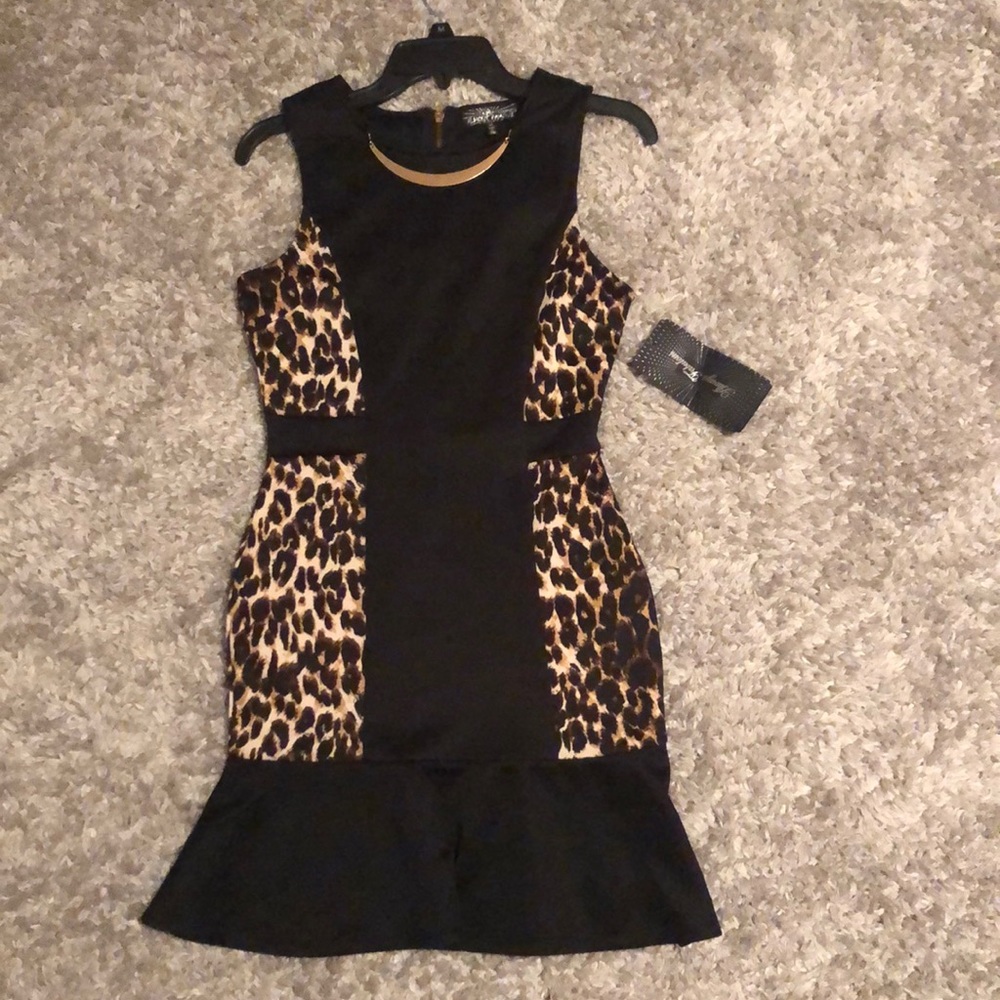 Leopard and black dress